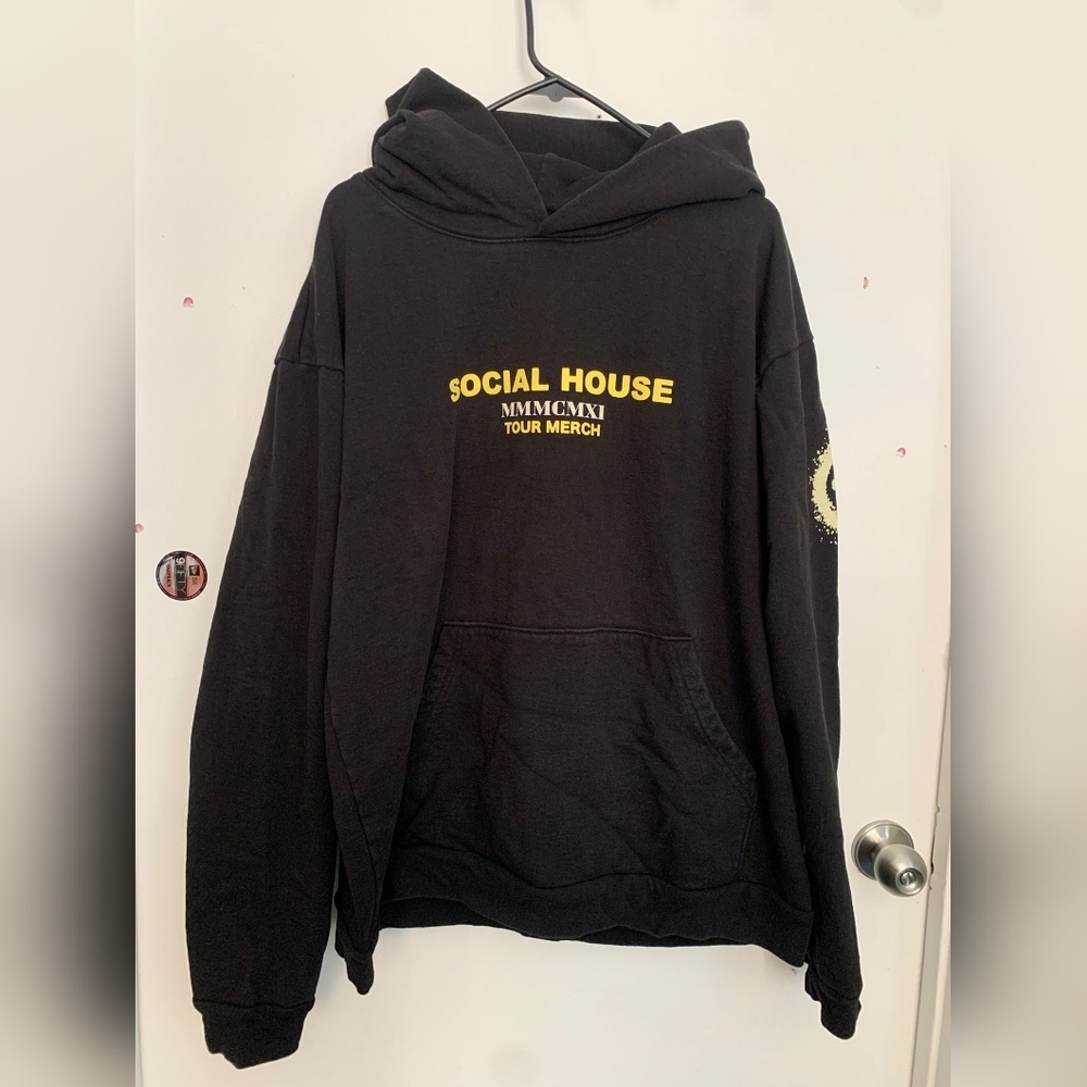 Black Sweater with Striking Yellow Design